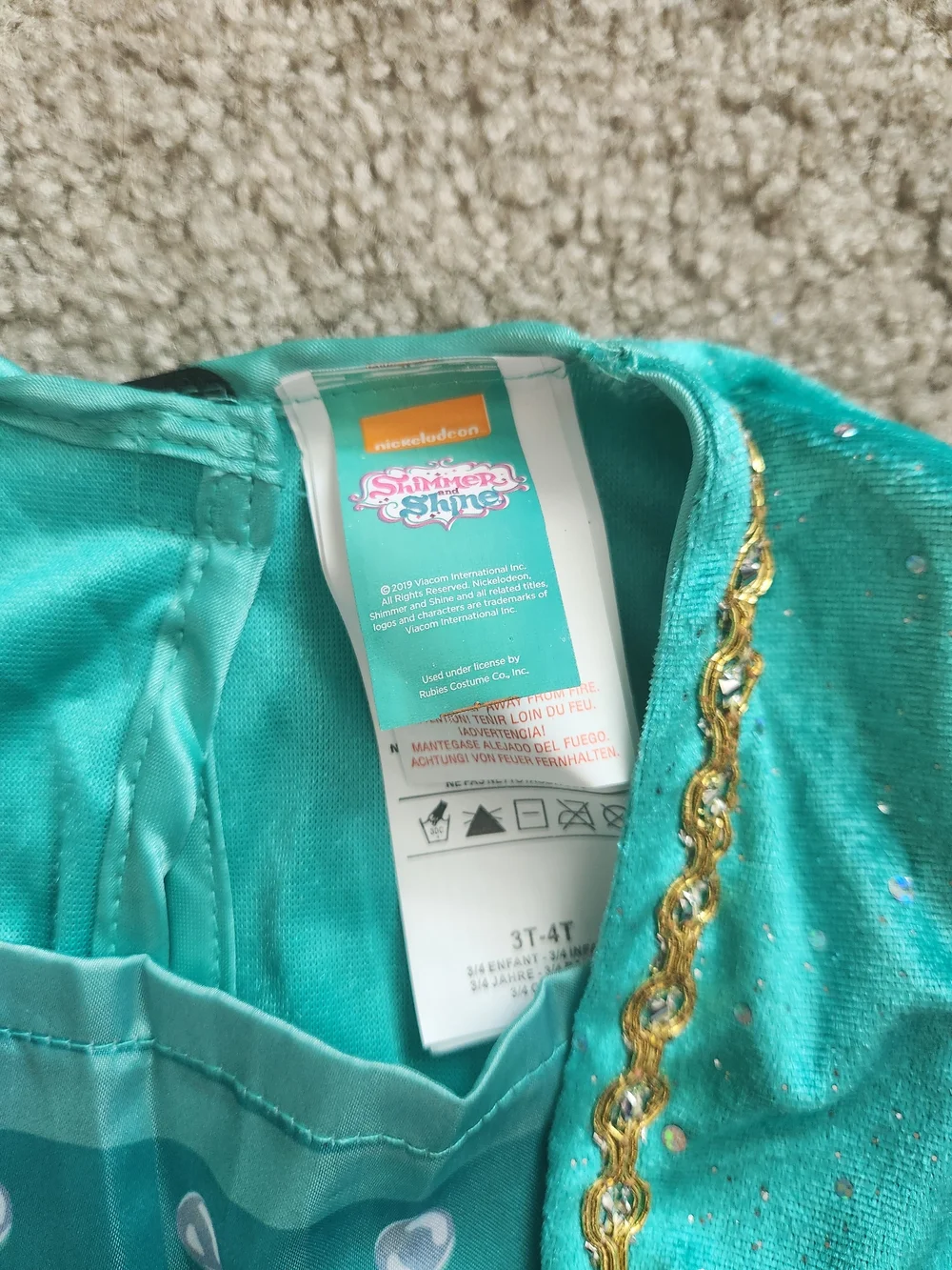 Nickelodeon Shimmer & Shine Teal Halloween Costume - 3T / 4T